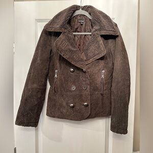 Le chateau leather & faux fur jacket| Size M